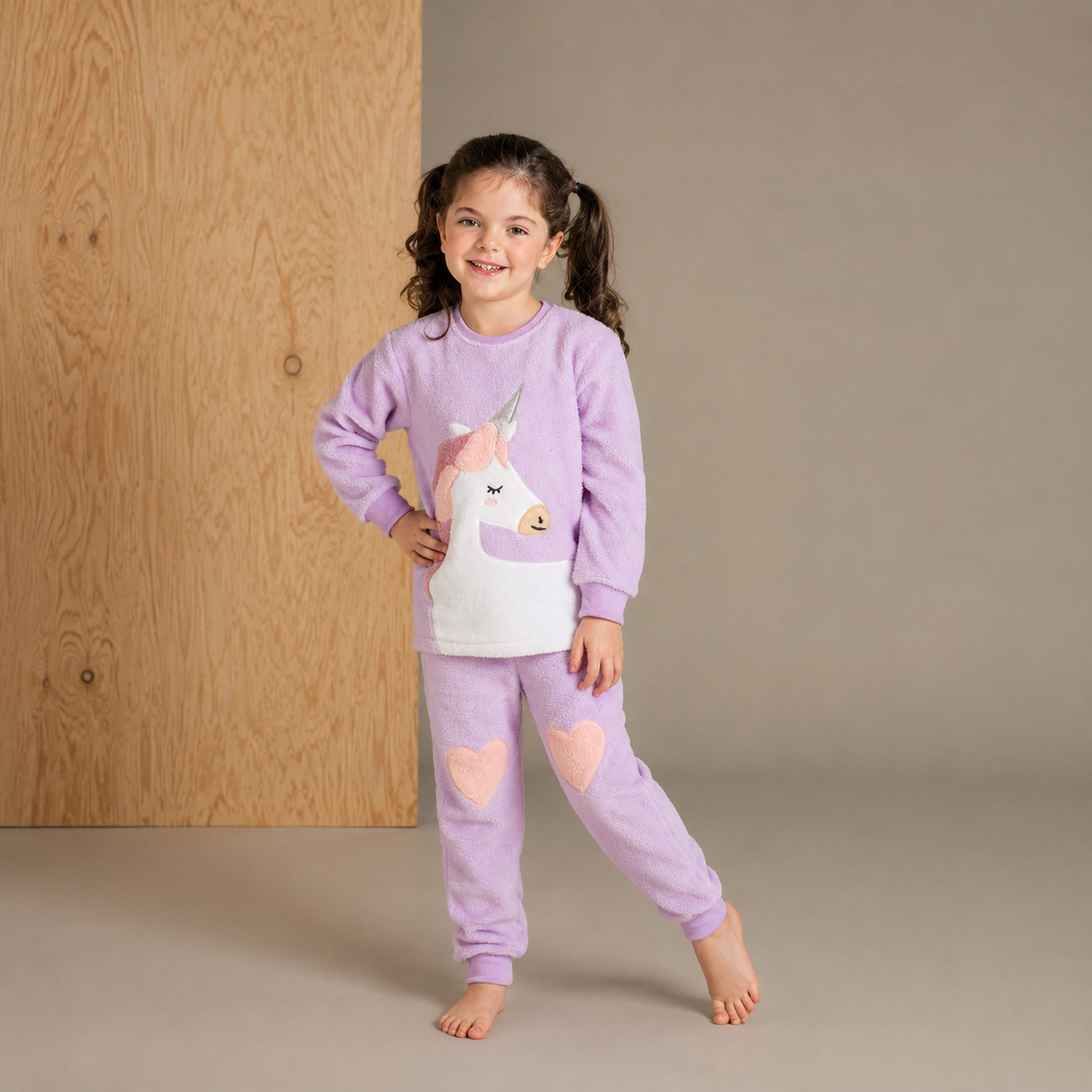 Light Lavender Applique Adorable Winter Nightsuit