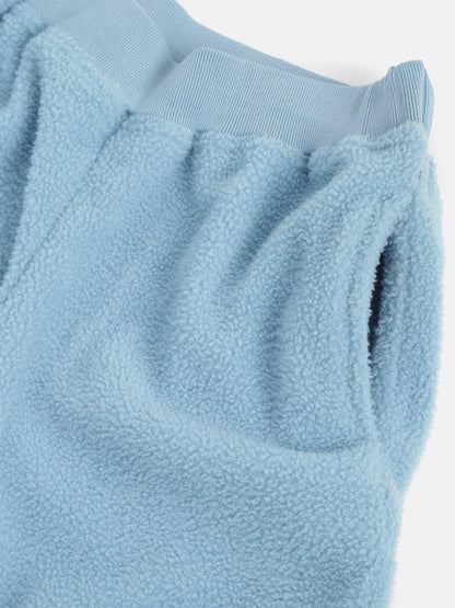 Cherry Crumble Sky Blue Applique Snug Smart Winter Nightsuit