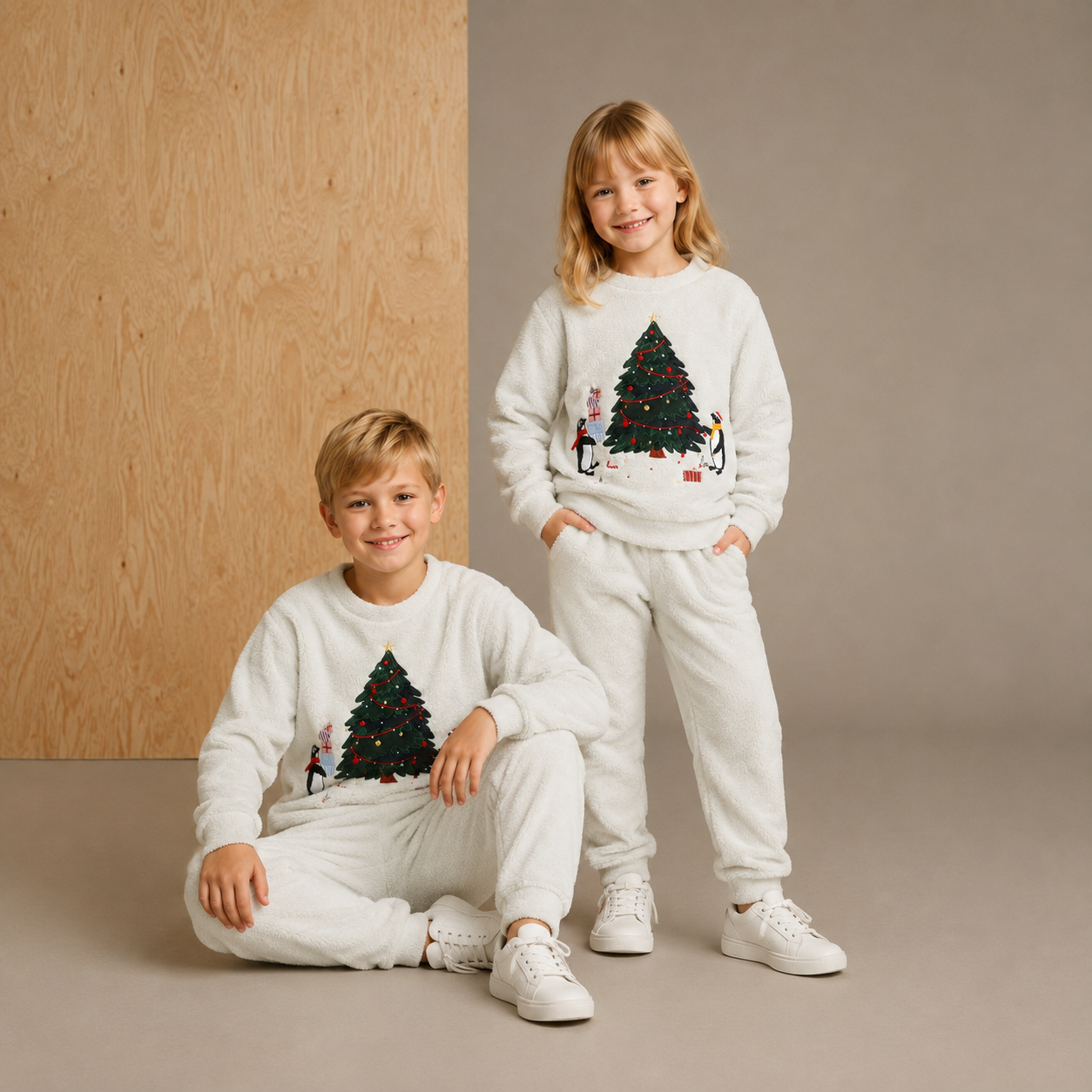 Pyjama d'hiver élégant, brodé, vert menthe