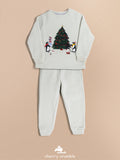 Cherry Crumble Mint Solid Applique Lovely Smart Winter Nightsuit
