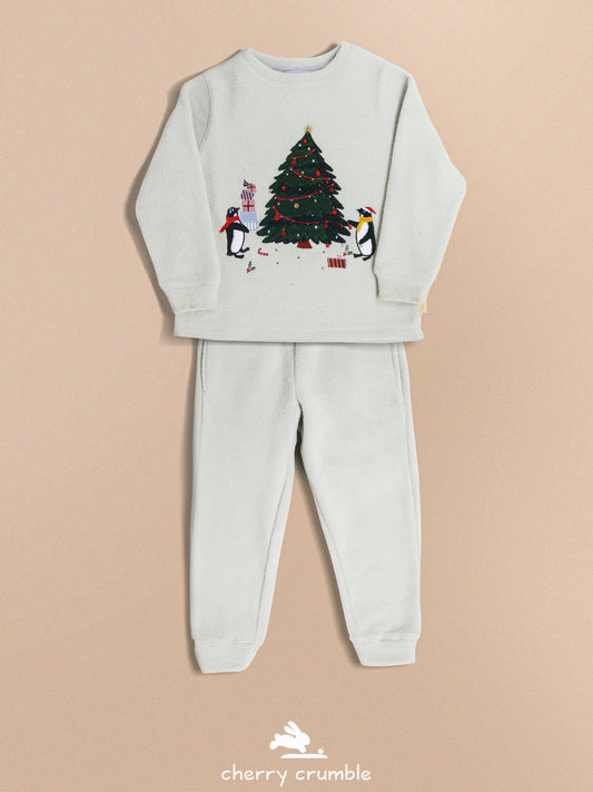 Cherry Crumble Mint Solid Applique Lovely Smart Winter Nightsuit