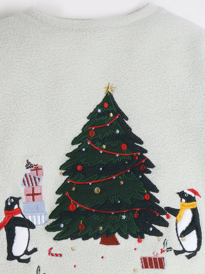 Cherry Crumble Mint Solid Applique Lovely Smart Winter Nightsuit