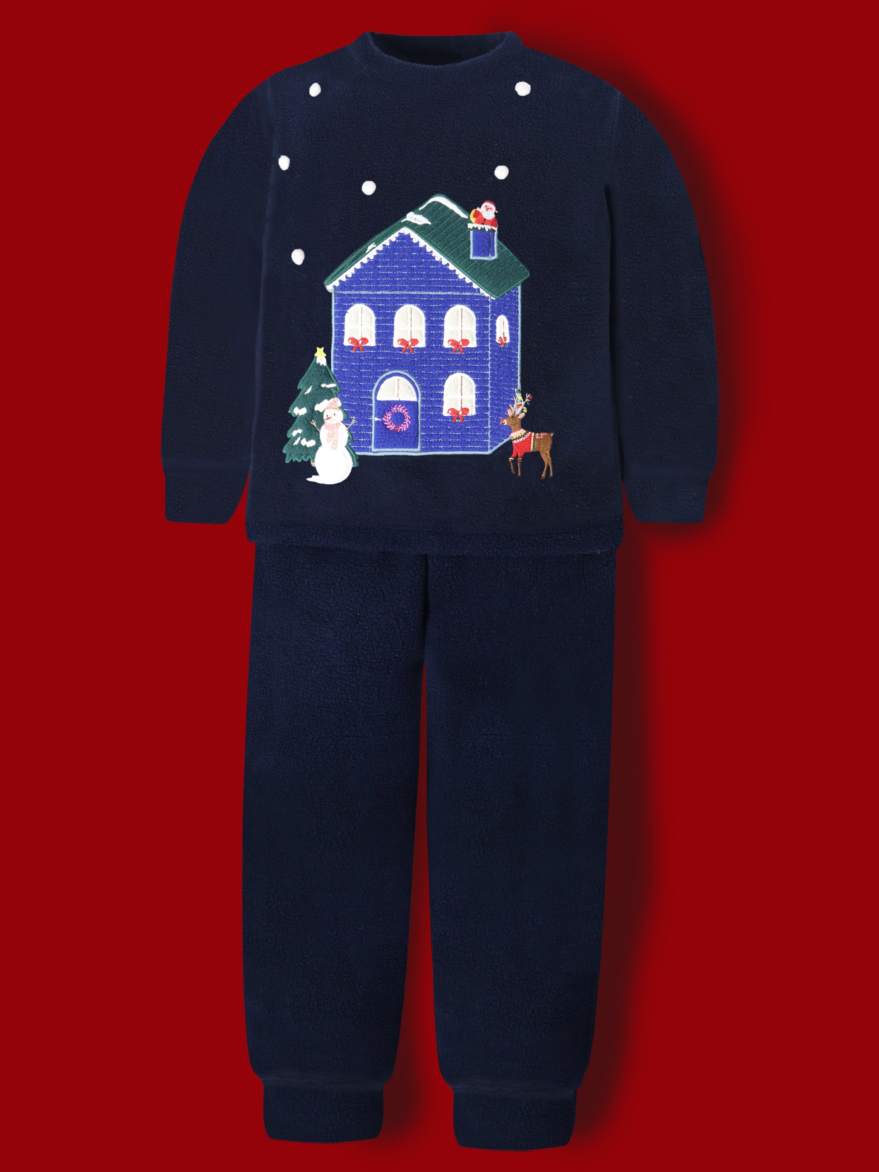 Cherry Crumble Navy Solid Applique Adorable Smart Nightsuit