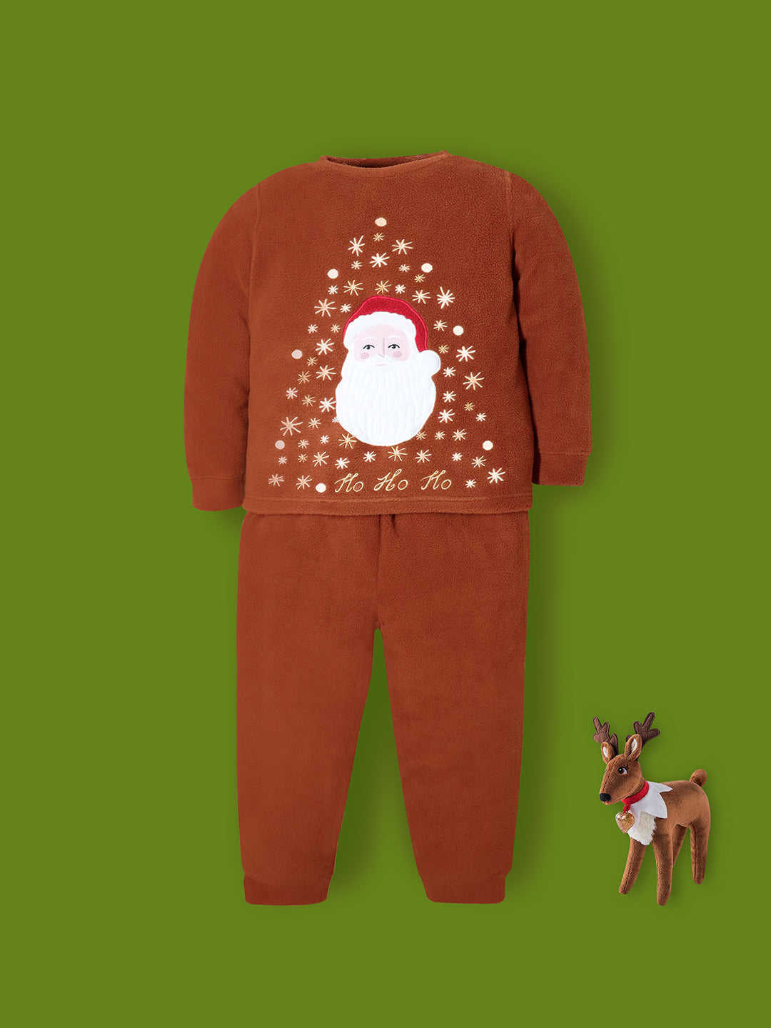 Cherry Crumble Brown Applique Lovely Stylish Winter Nightsuit