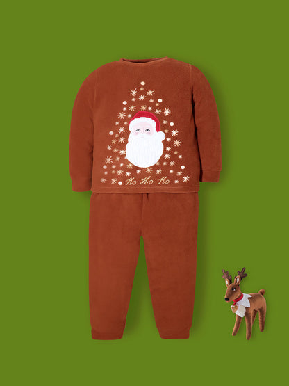 Cherry Crumble Brown Applique Lovely Stylish Winter Nightsuit