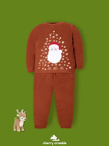 Cherry Crumble Brown Applique Lovely Stylish Winter Nightsuit