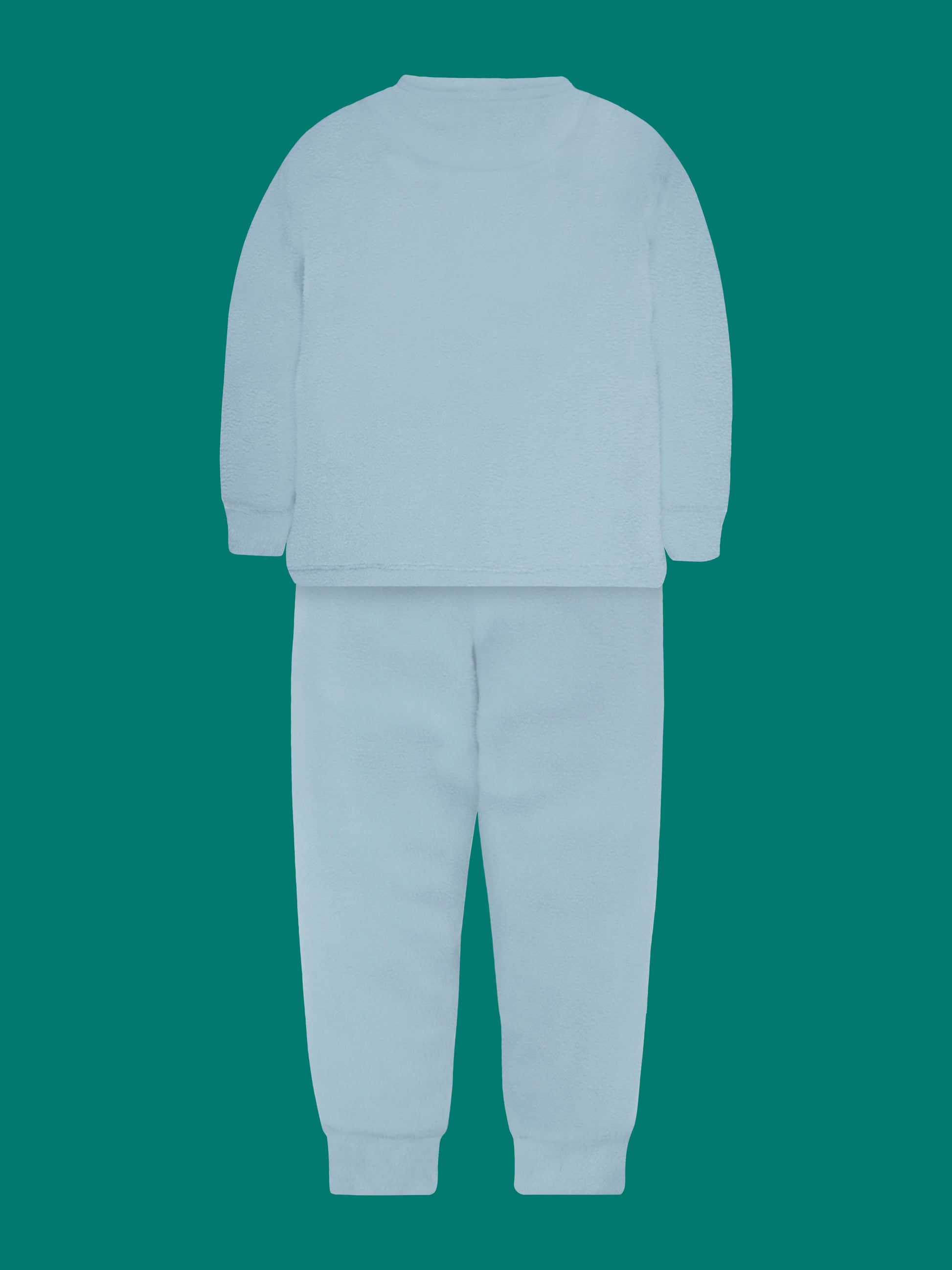 Cherry Crumble Sky Blue Solid Applique Adorable Winter Nightsuit