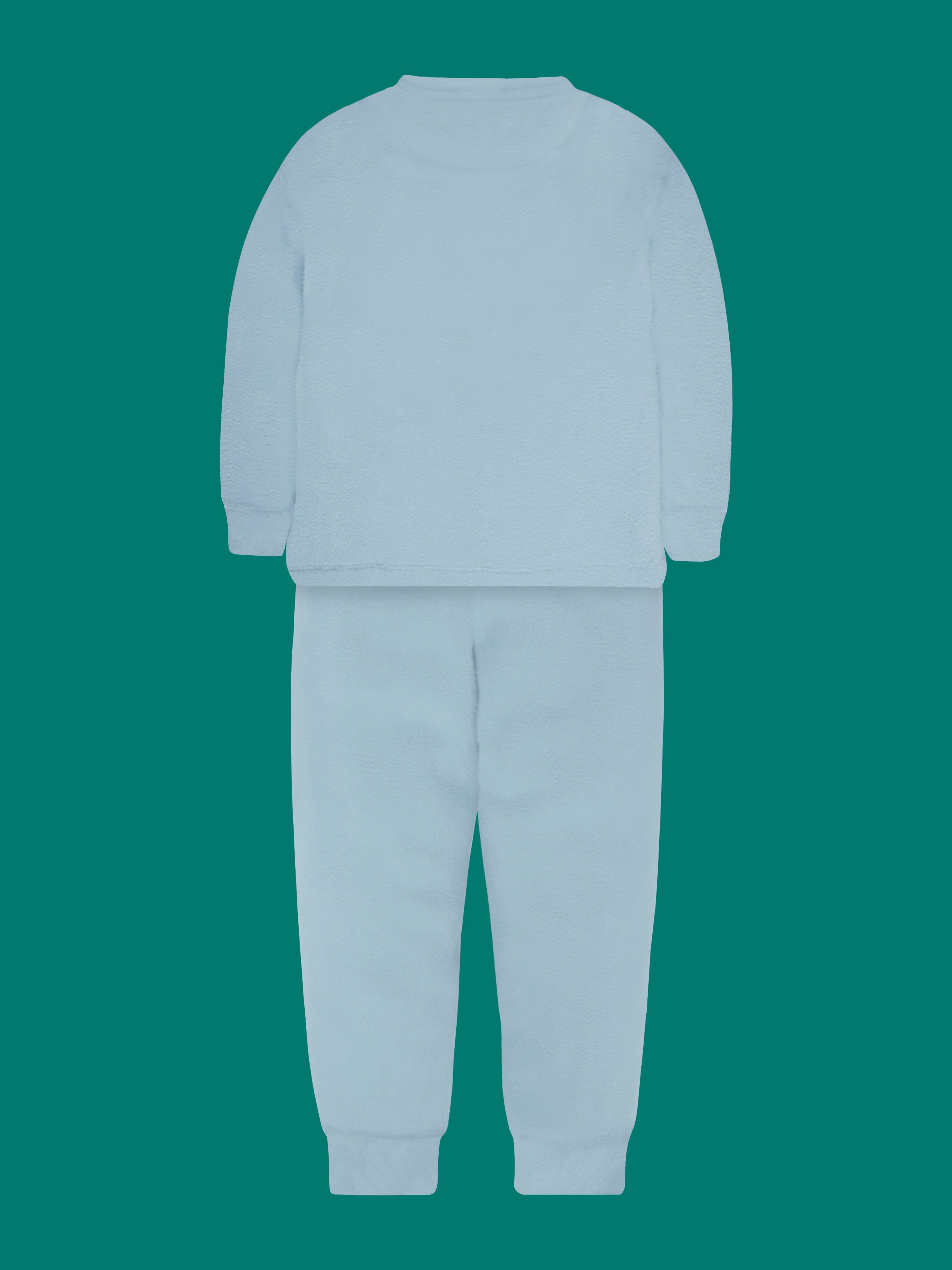 Cherry Crumble Sky Blue Solid Applique Adorable Winter Nightsuit