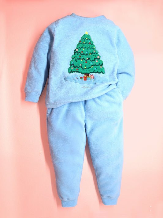 Cherry Crumble Sky Blue Cozy Christmas Nightsuit