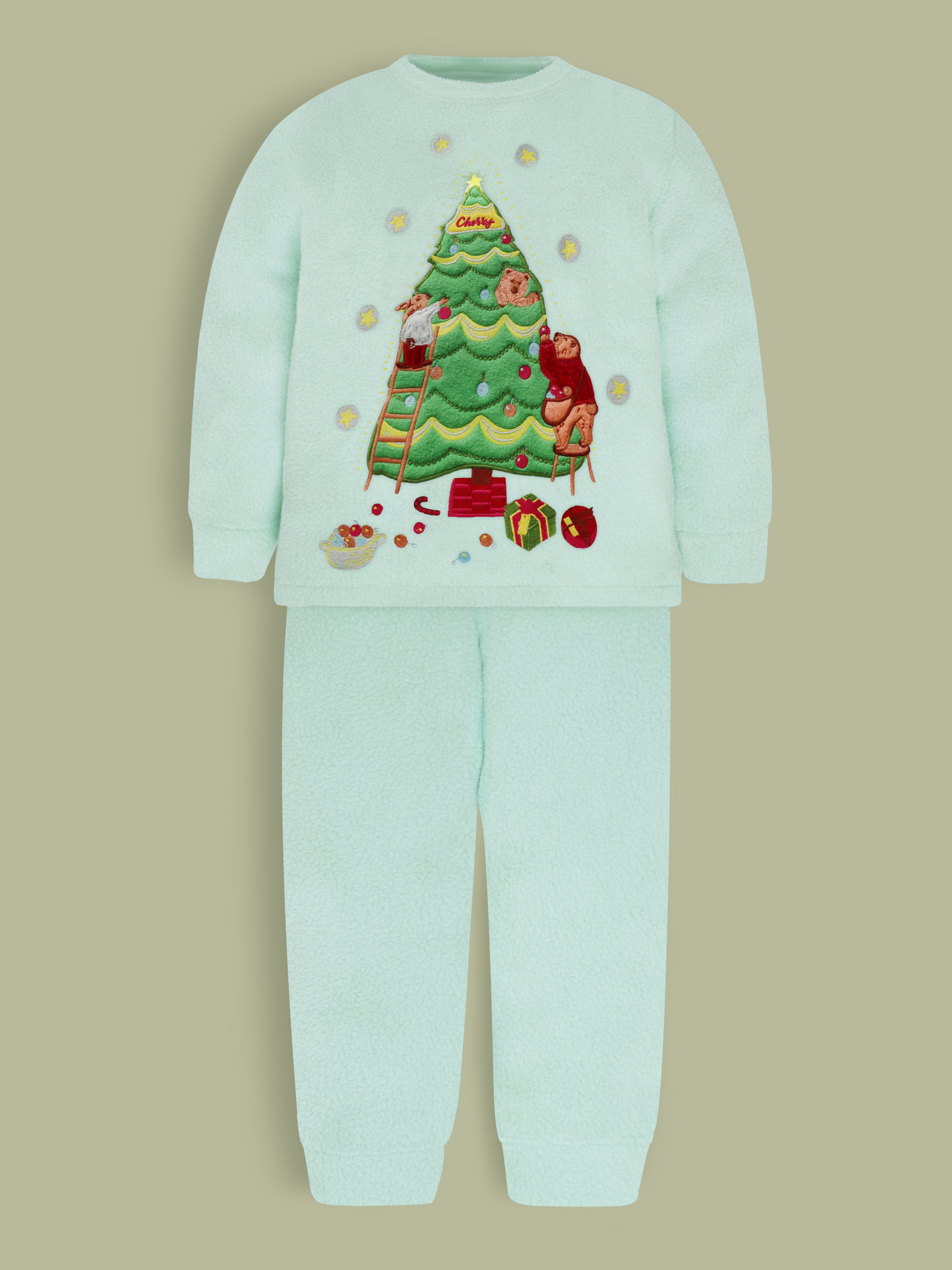 Cherry Crumble Mint Solid Applique Sweet Stylish Nightsuit