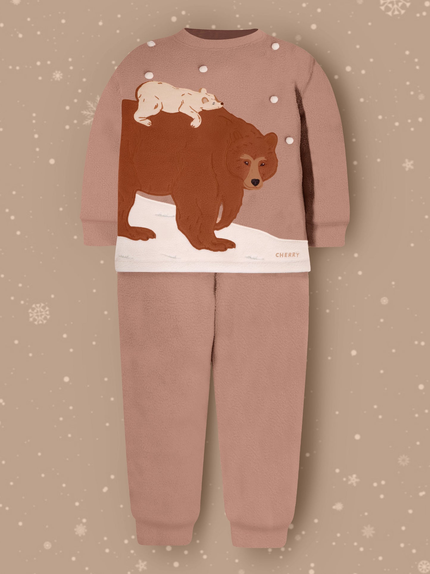 Cherry Crumble Brown Solid Applique Trendy Nightsuit