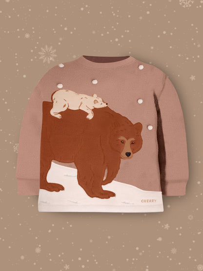 Cherry Crumble Brown Solid Applique Trendy Nightsuit