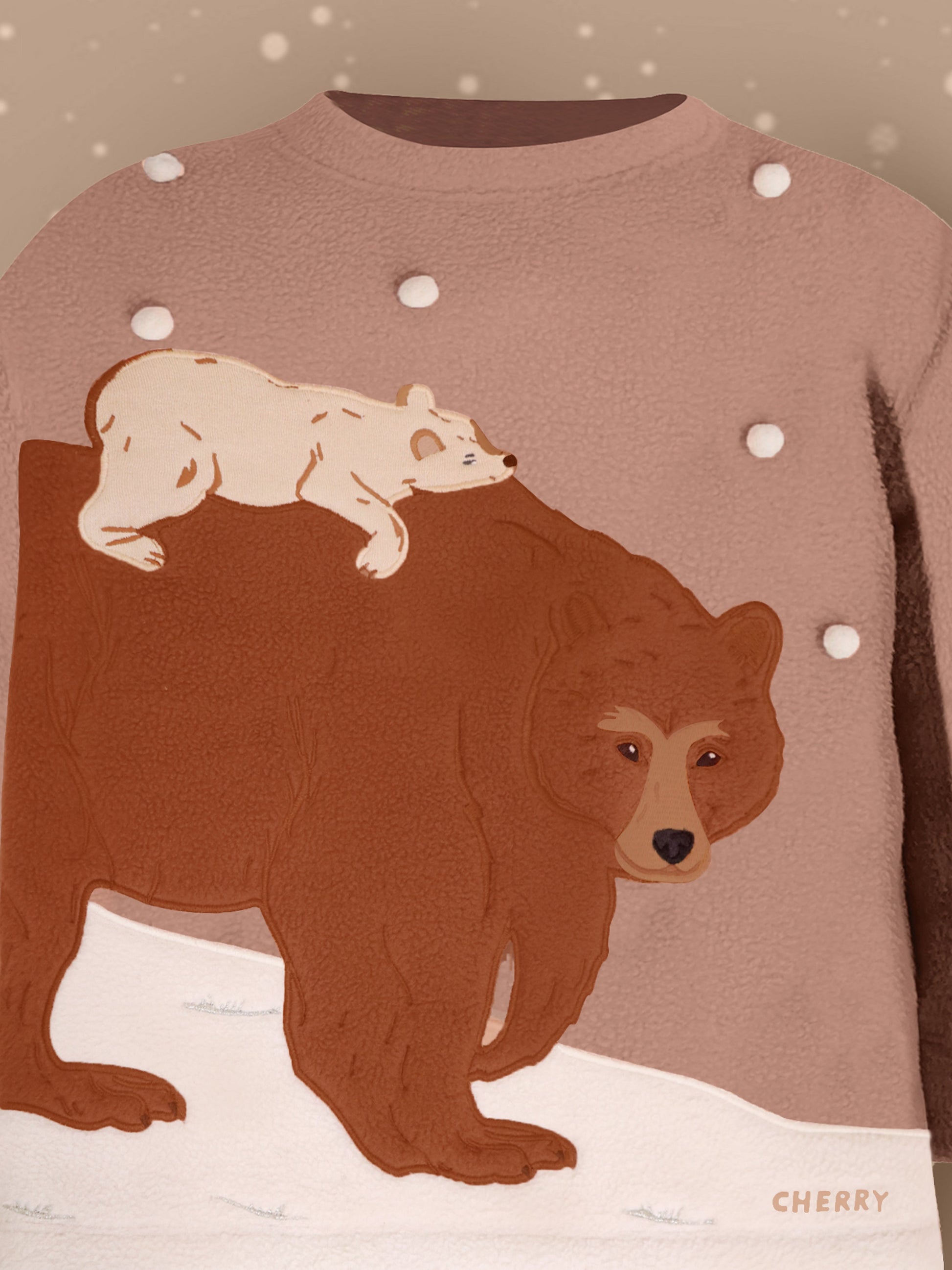 Cherry Crumble Brown Solid Applique Trendy Nightsuit