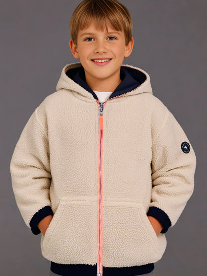 Cozy Color-Block Hoodie Reversible Jacket