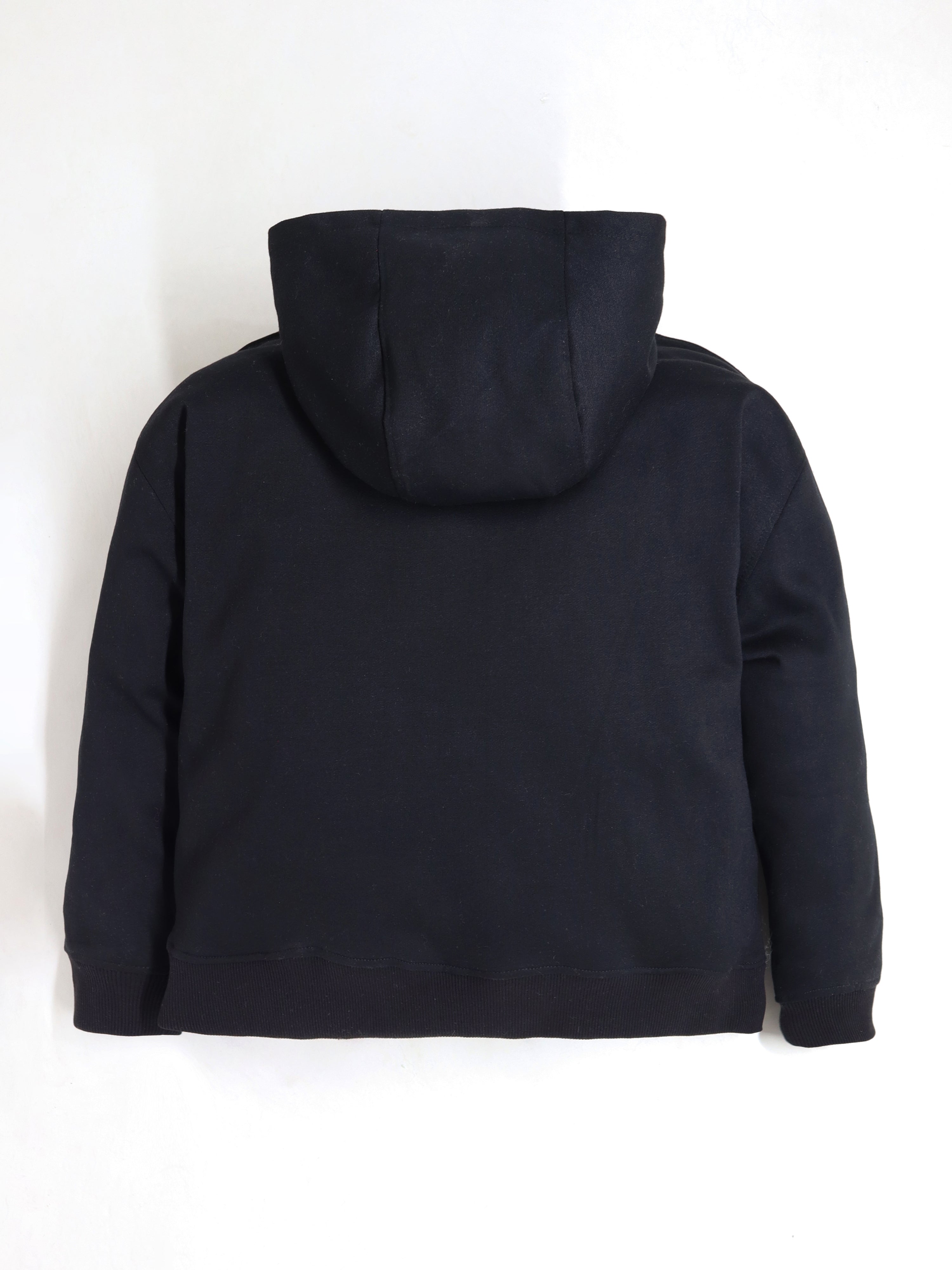 Cherry Crumble Black Solid Applique Embroidered Sweet Elegant Winter Sweatshirt