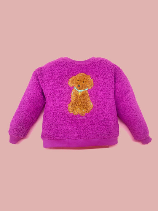 Cherry Crumble Solid Applique Snug Classic Winter Sweatshirt