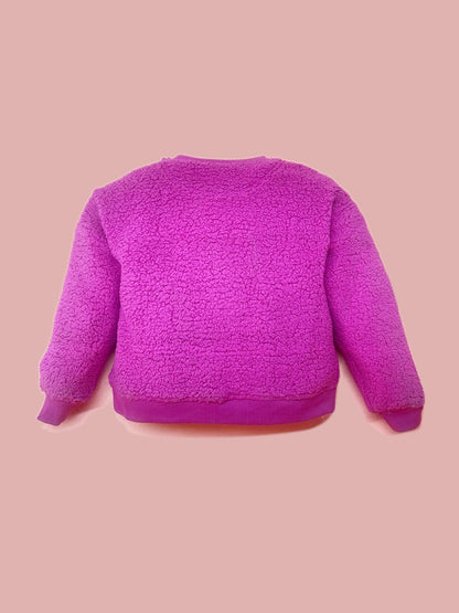 Cherry Crumble Solid Applique Snug Classic Winter Sweatshirt