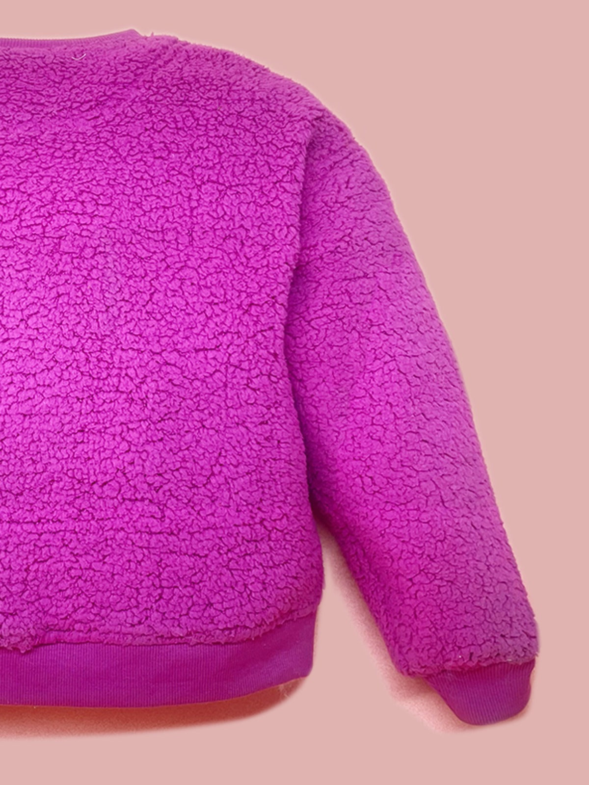 Cherry Crumble Solid Applique Snug Classic Winter Sweatshirt