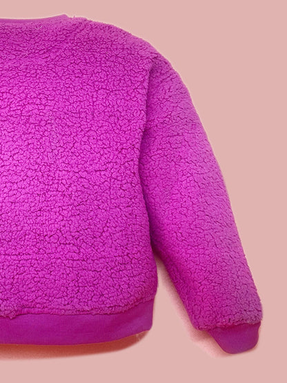 Cherry Crumble Solid Applique Snug Classic Winter Sweatshirt