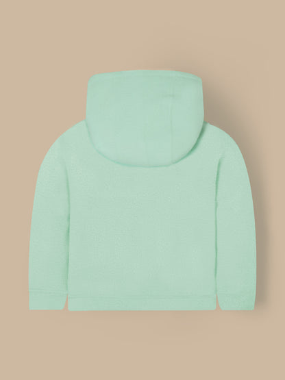 Cherry Crumble Mint Solid Hooded Applique & Embroidered Unisex Sweatshirt