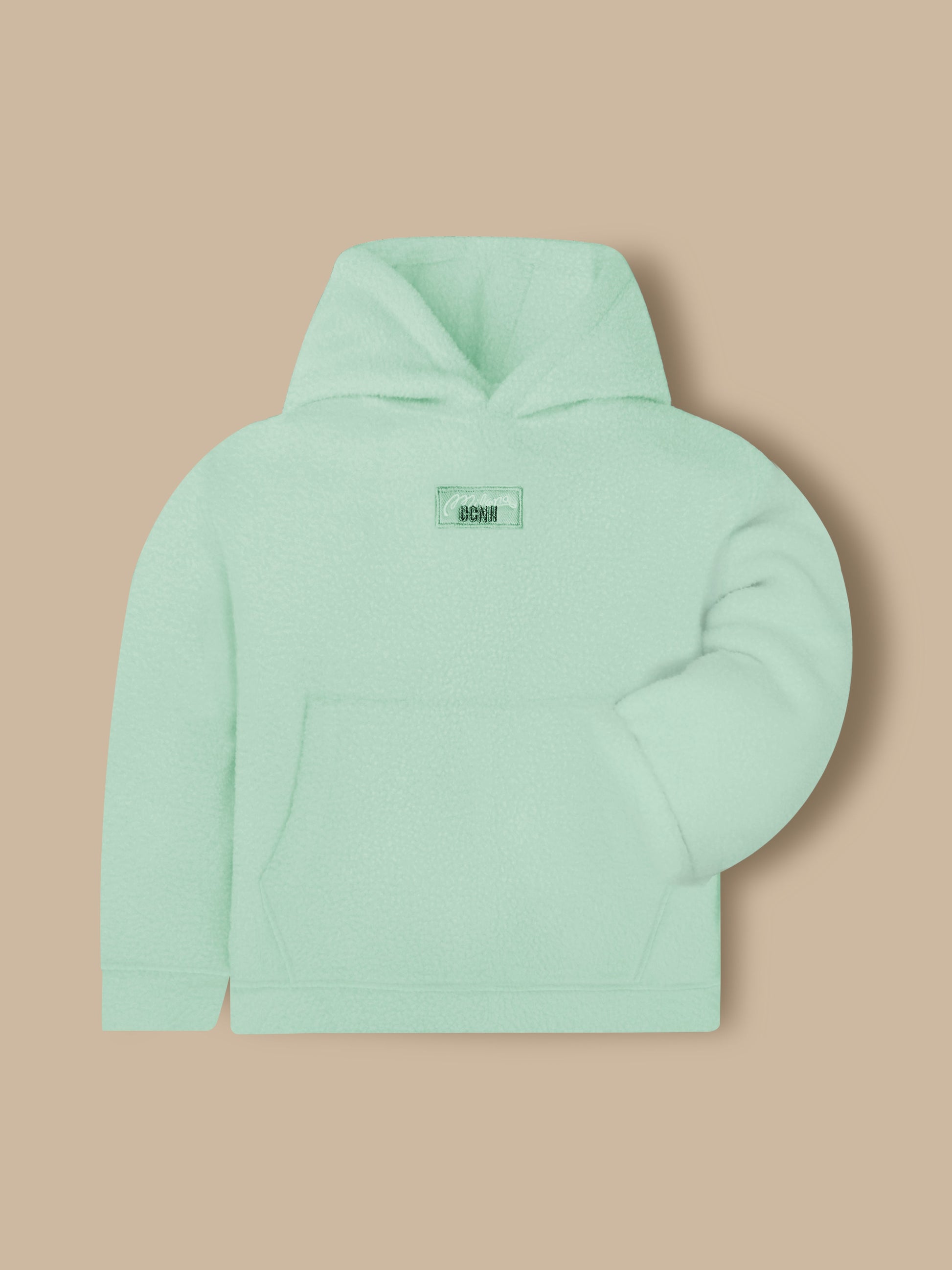 Cherry Crumble Mint Solid Hooded Applique & Embroidered Unisex Sweatshirt