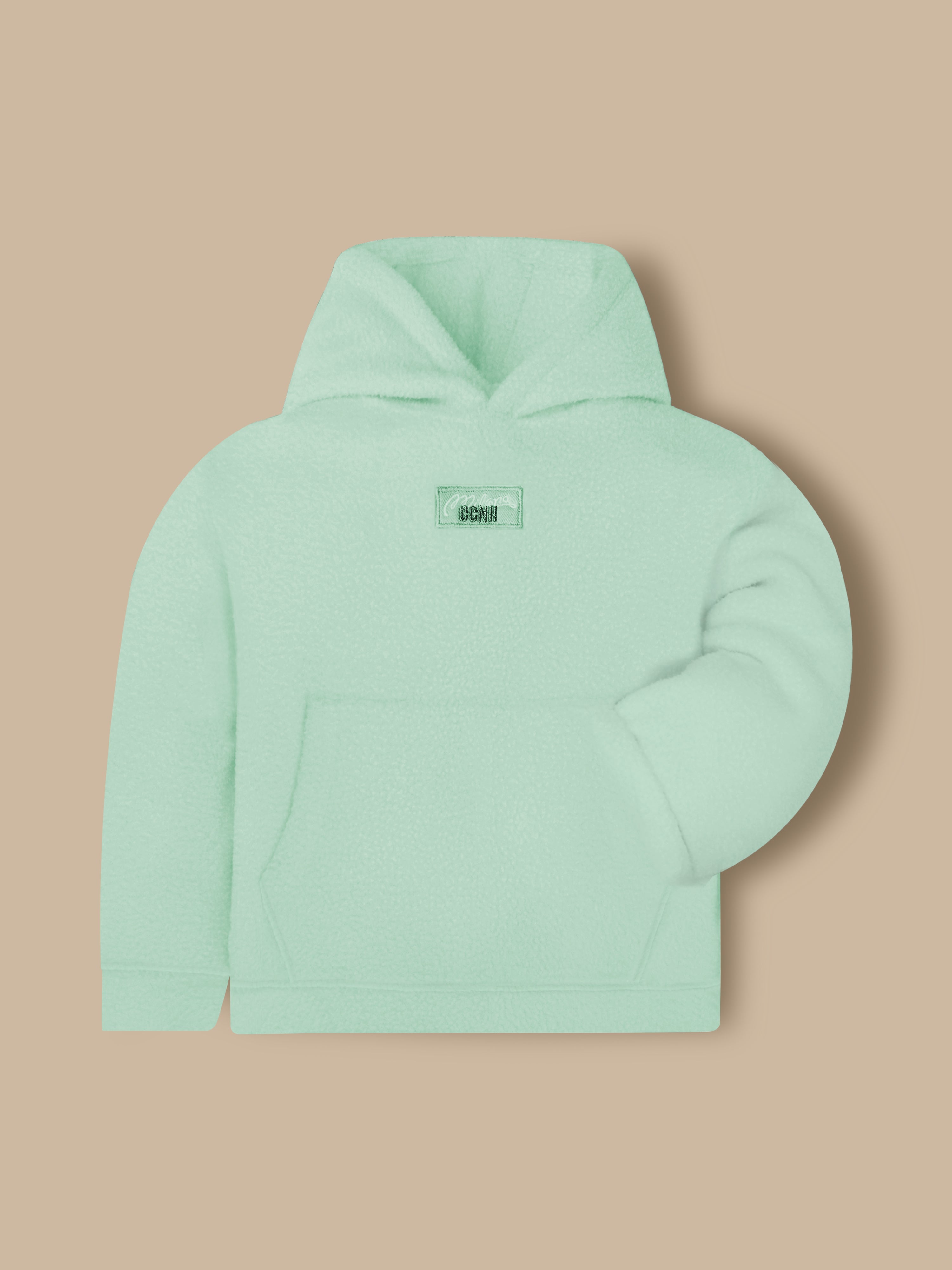 Cherry Crumble Mint Solid Hooded Applique & Embroidered Unisex Sweatshirt