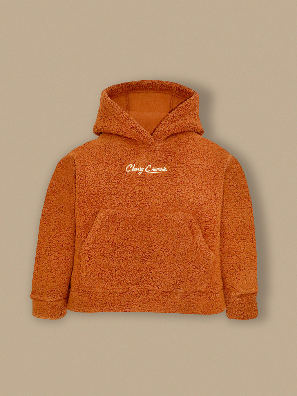 Cherry Crumble Brown Solid Embroidered Charming Graceful Winter Hoodie