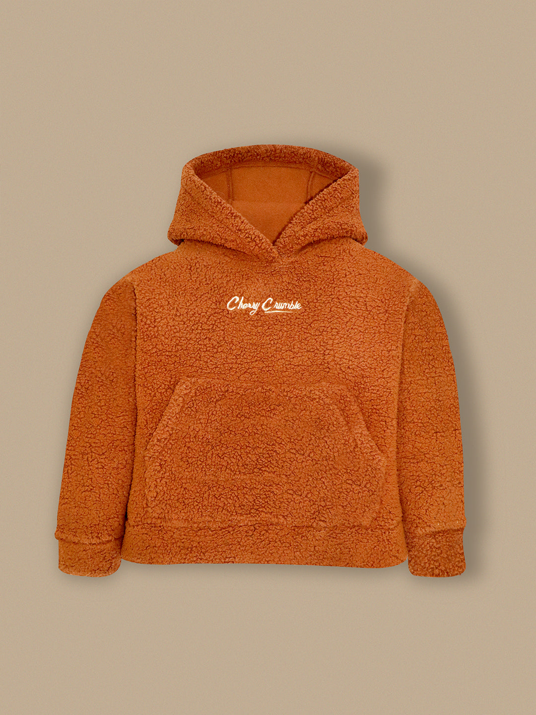 Cherry Crumble Brown Solid Embroidered Charming Graceful Winter Hoodie