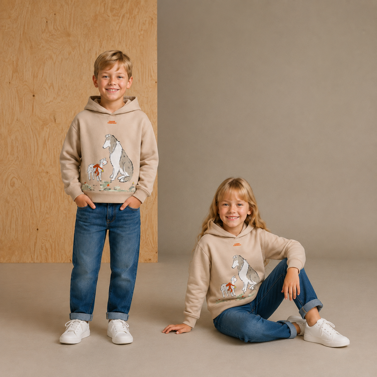 Beige Solid Charming Elegant Sweatshirt