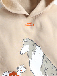 Beige Solid Charming Elegant Sweatshirt