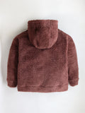 Unisex Solid Applique Wine Hooded Sweatshirt For Kids