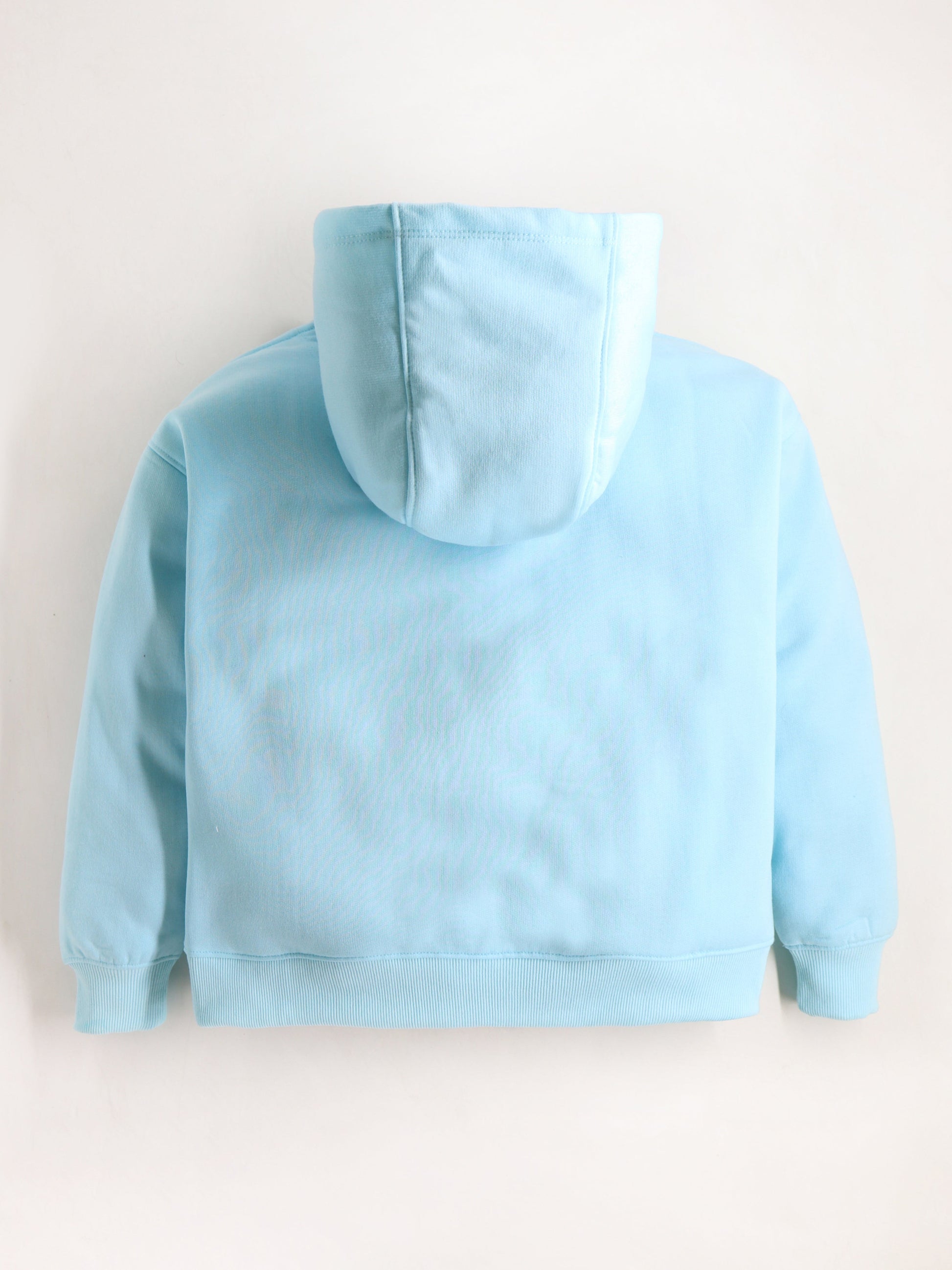 Cherry Crumble Sky Blue Solid Embroidered Cute Classic Sweatshirt