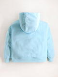 Unisex Sky Blue Embroidered Hooded Sweatshirt For Kids