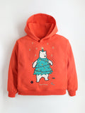 Cherry Crumble Orange Solid Applique Trendy Elegant Winter Sweatshirt