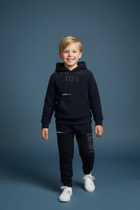 Keep your child cozy and stylish throughout the winter with the Cherry Crumble Navy Winter Sweatshirt Set. this set offers warmth, softness, and durability, perfect for everyday winter wear.