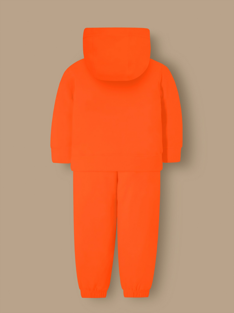 Keep your little ones warm, cozy, and stylish this winter with the Cherry Crumble Orange Sweatshirt Set. Made from 100% premium polyester, this set is designed to provide both warmth and comfort