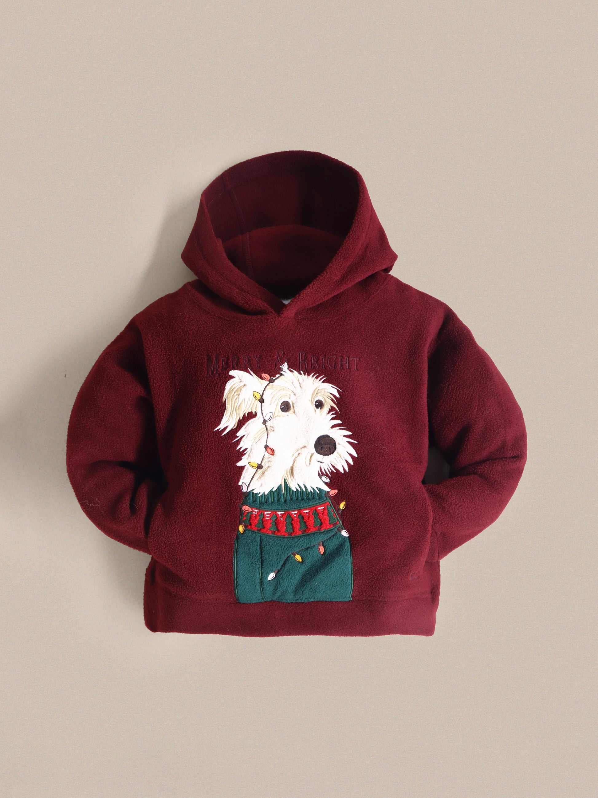 Cherry Crumble Solid Applique Embroidered Charming Classic Winter Sweatshirt Set