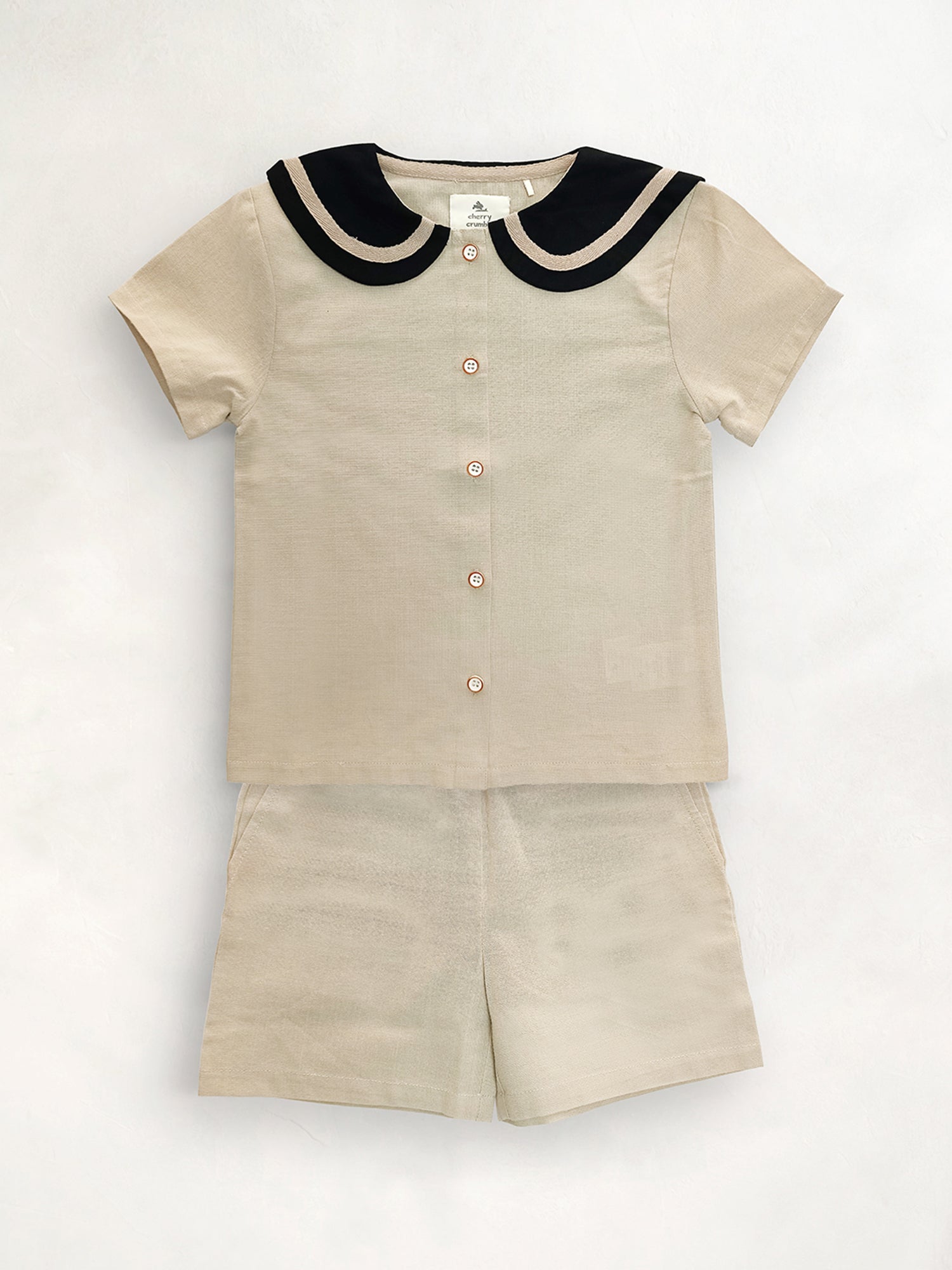 Cherry Crumble Beige Solid Playful Smart Top