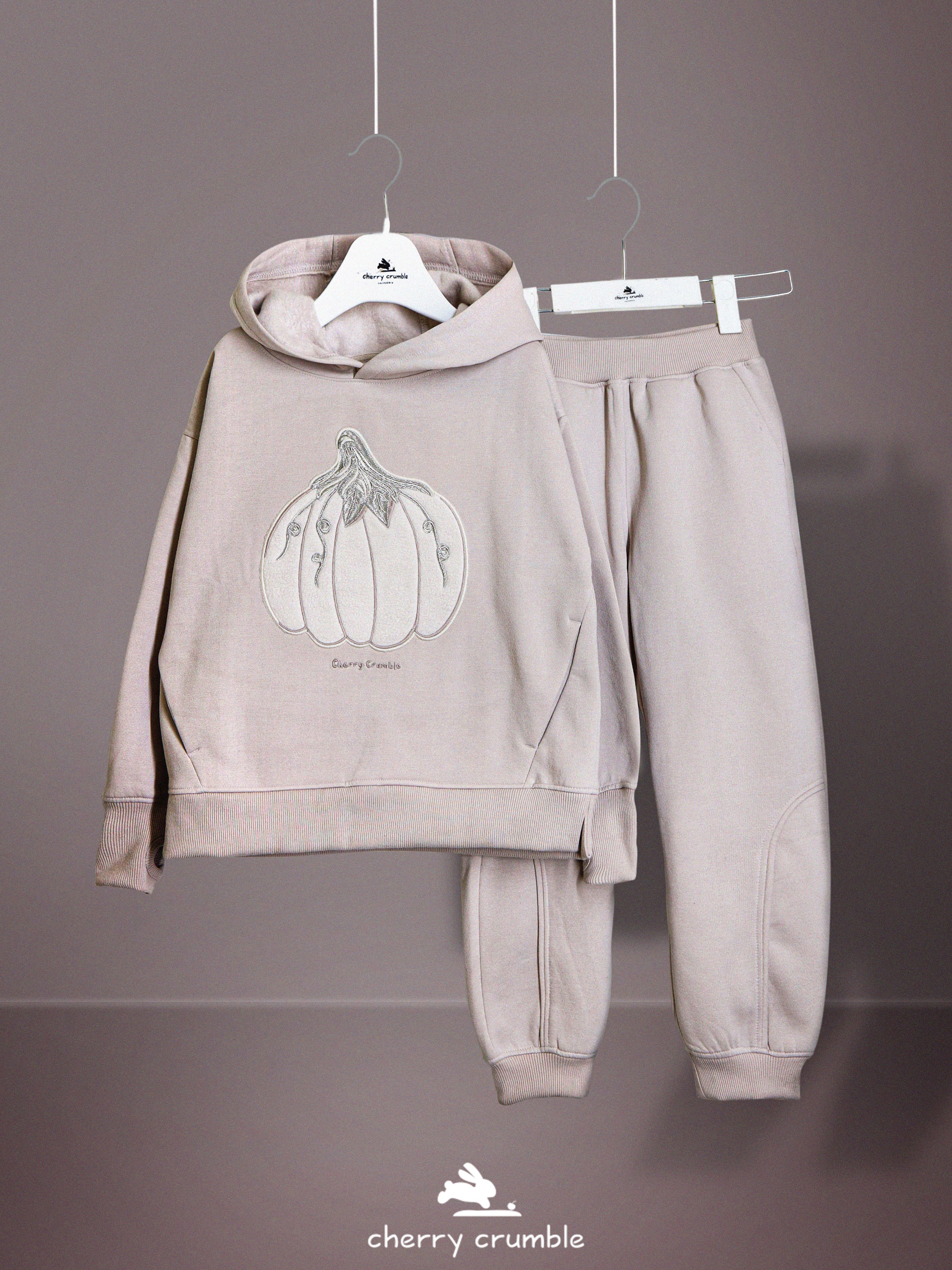 Cherry Crumble Grey Cozy Hooded Set
