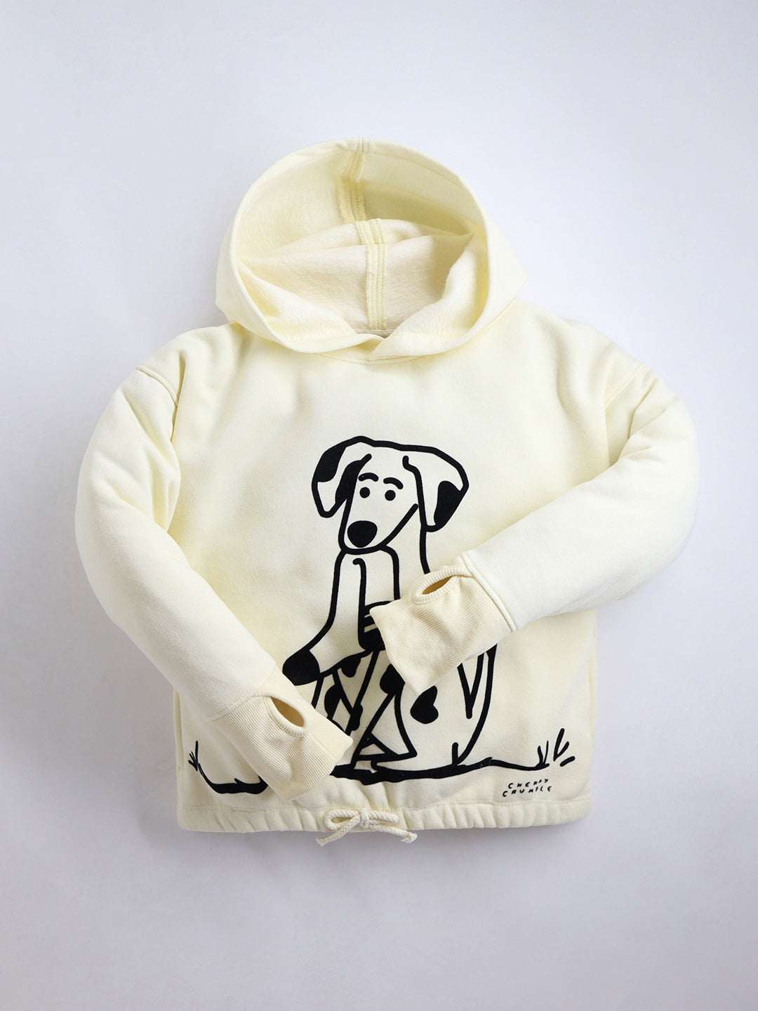 Cherry Crumble Cream Solid Fleece Playful Elegant Top