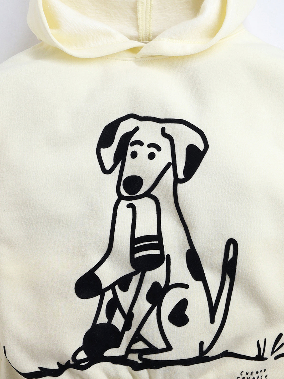 Cherry Crumble Cream Solid Fleece Playful Elegant Top