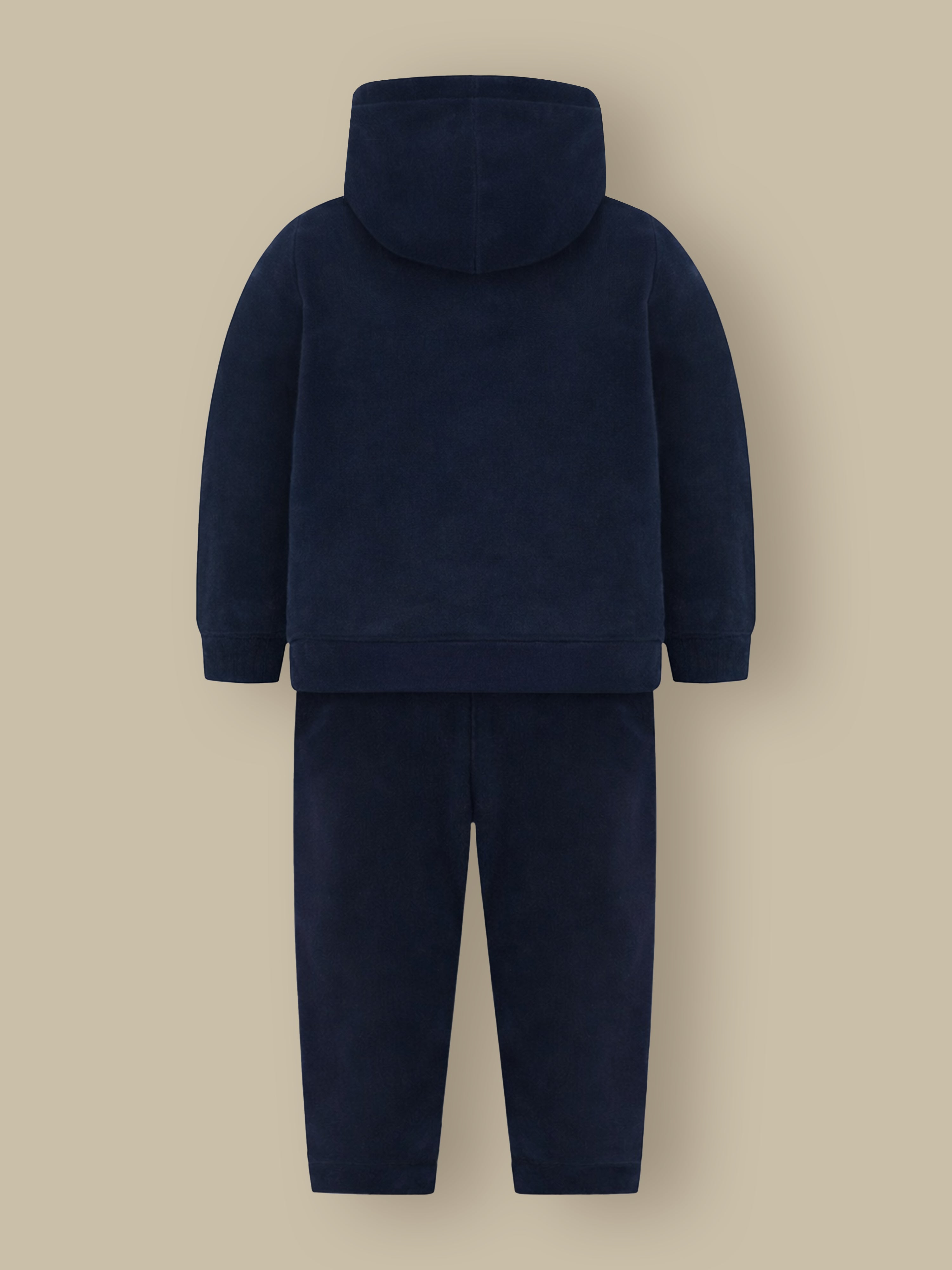 Deep Navy Embroidered Winter Hoodie Set