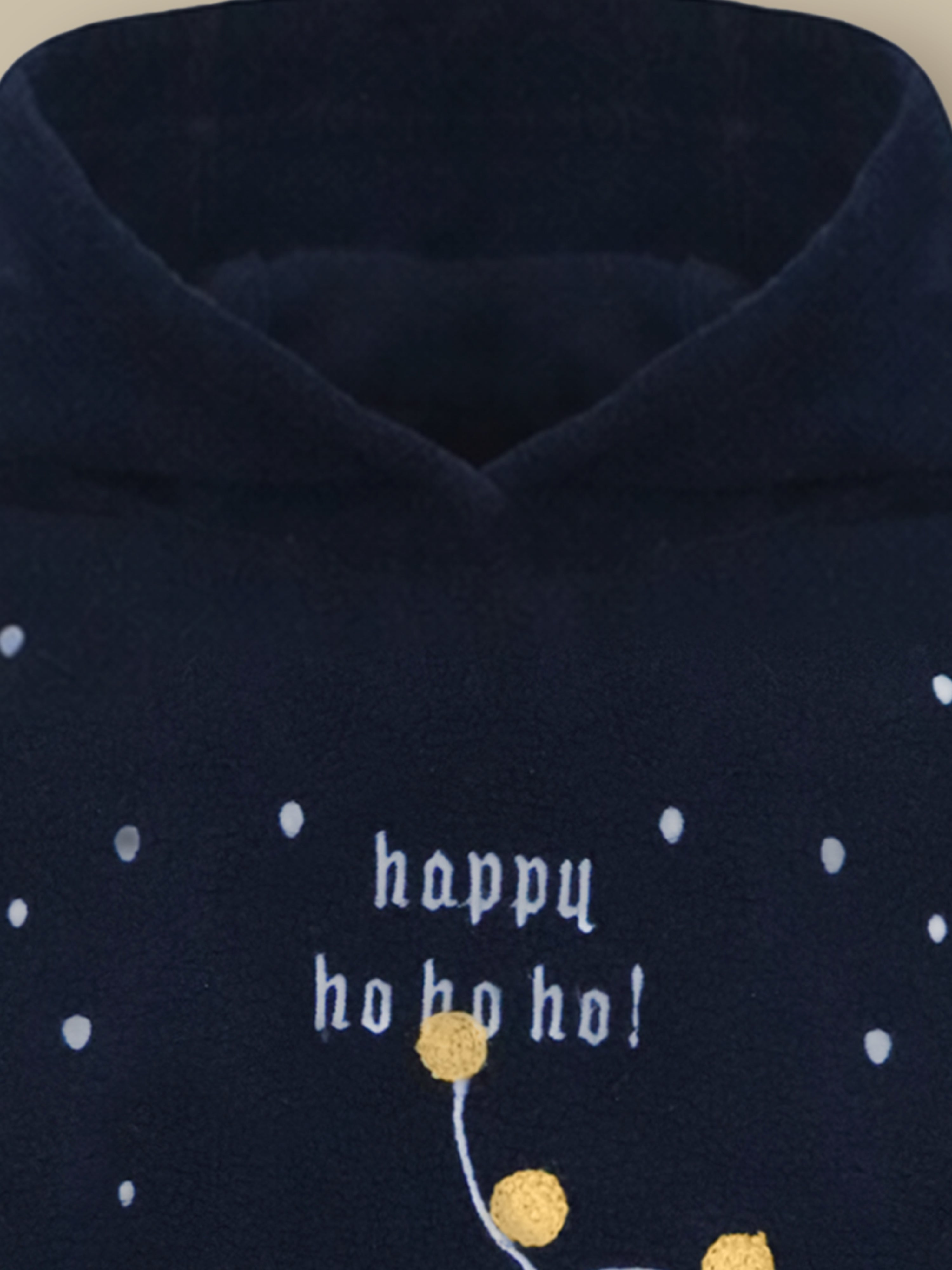 Deep Navy Embroidered Winter Hoodie Set