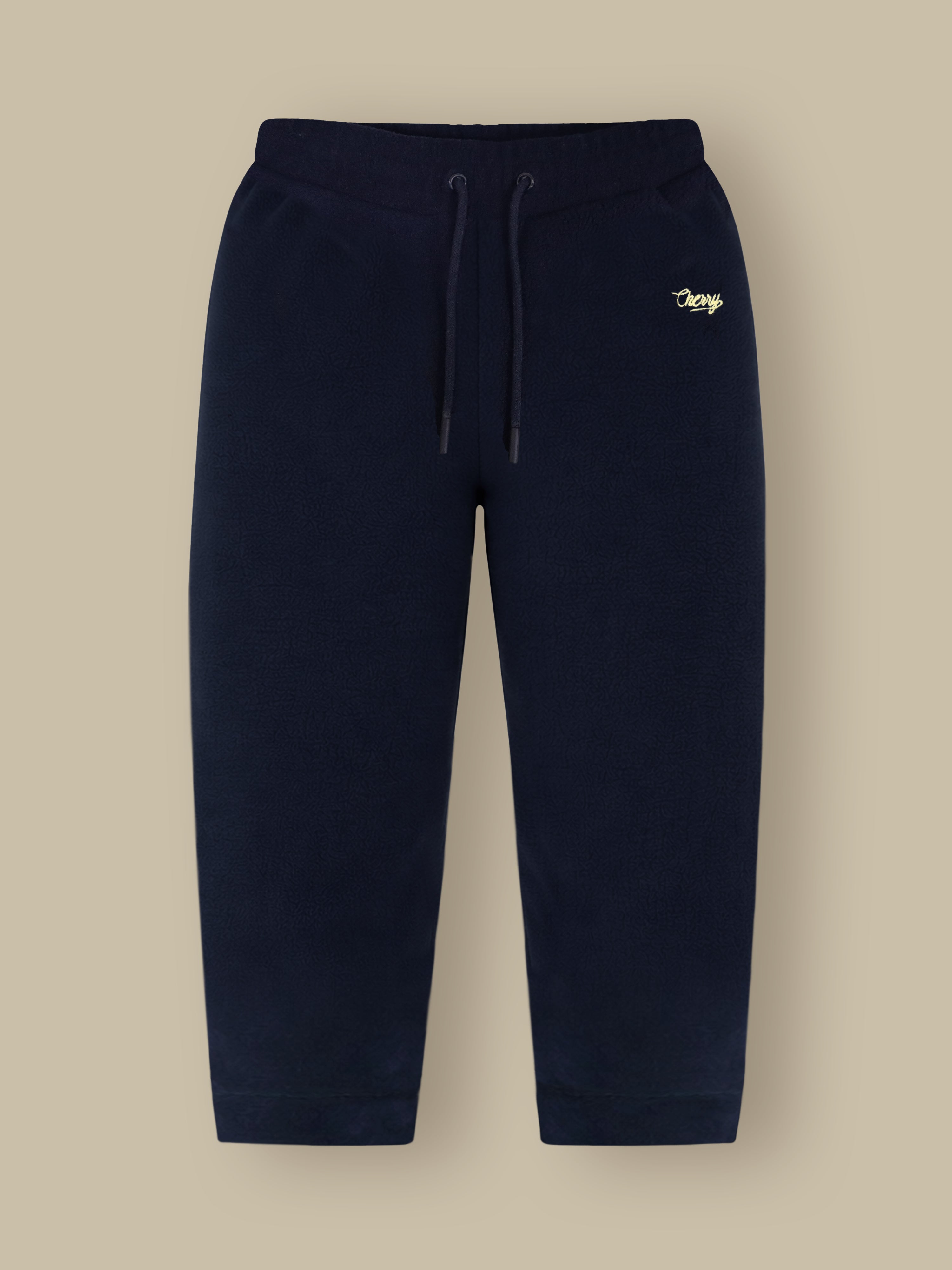 Deep Navy Embroidered Winter Hoodie Set