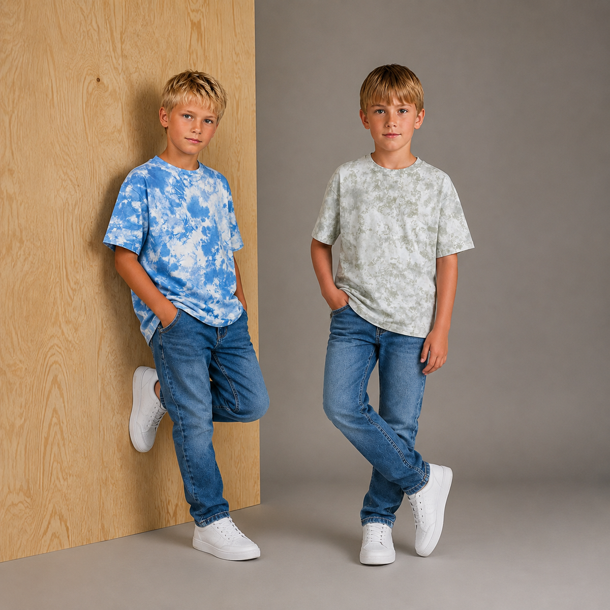Multicolor Tie-Dye Playful-Sleek Summer T-Shirt Set