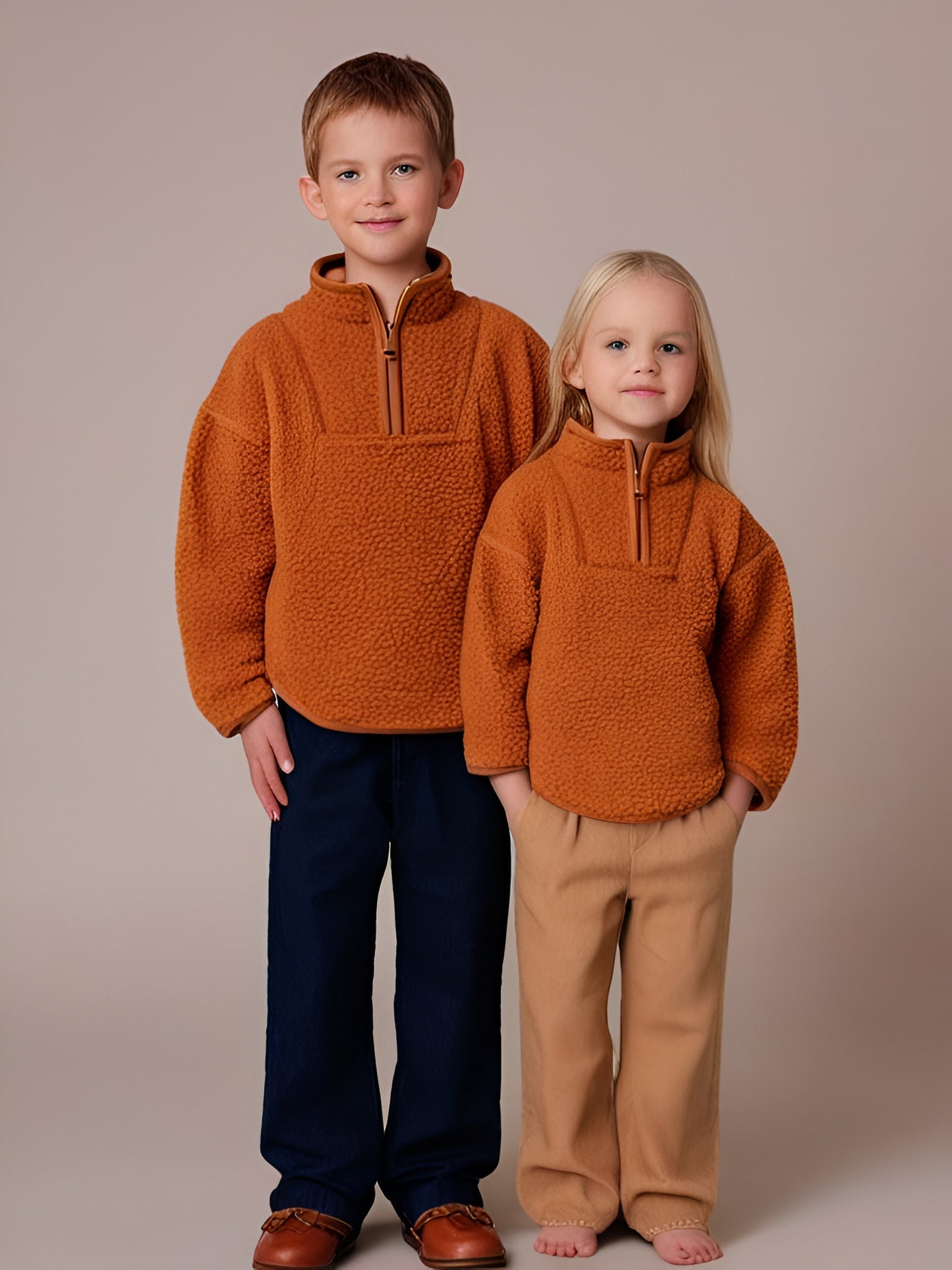 Cherry Crumble Brown Solid Playful Graceful Winter Sweatshirt
