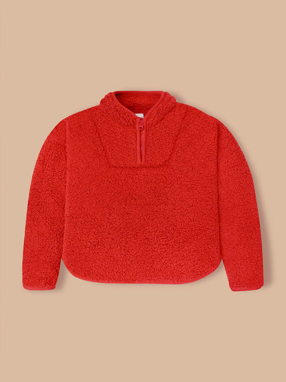 Cherry Crumble Winter Cuddly Red Sleek Sweatshirt