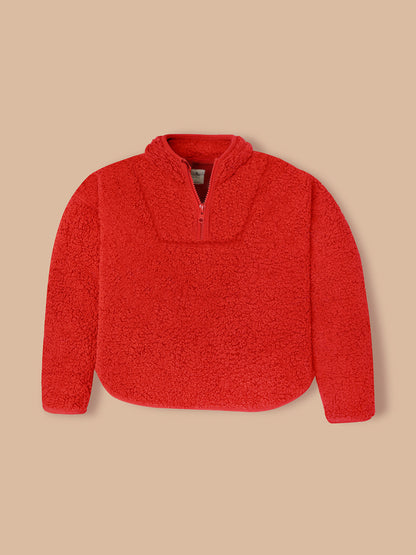 Cherry Crumble Winter Cuddly Red Sleek Sweatshirt