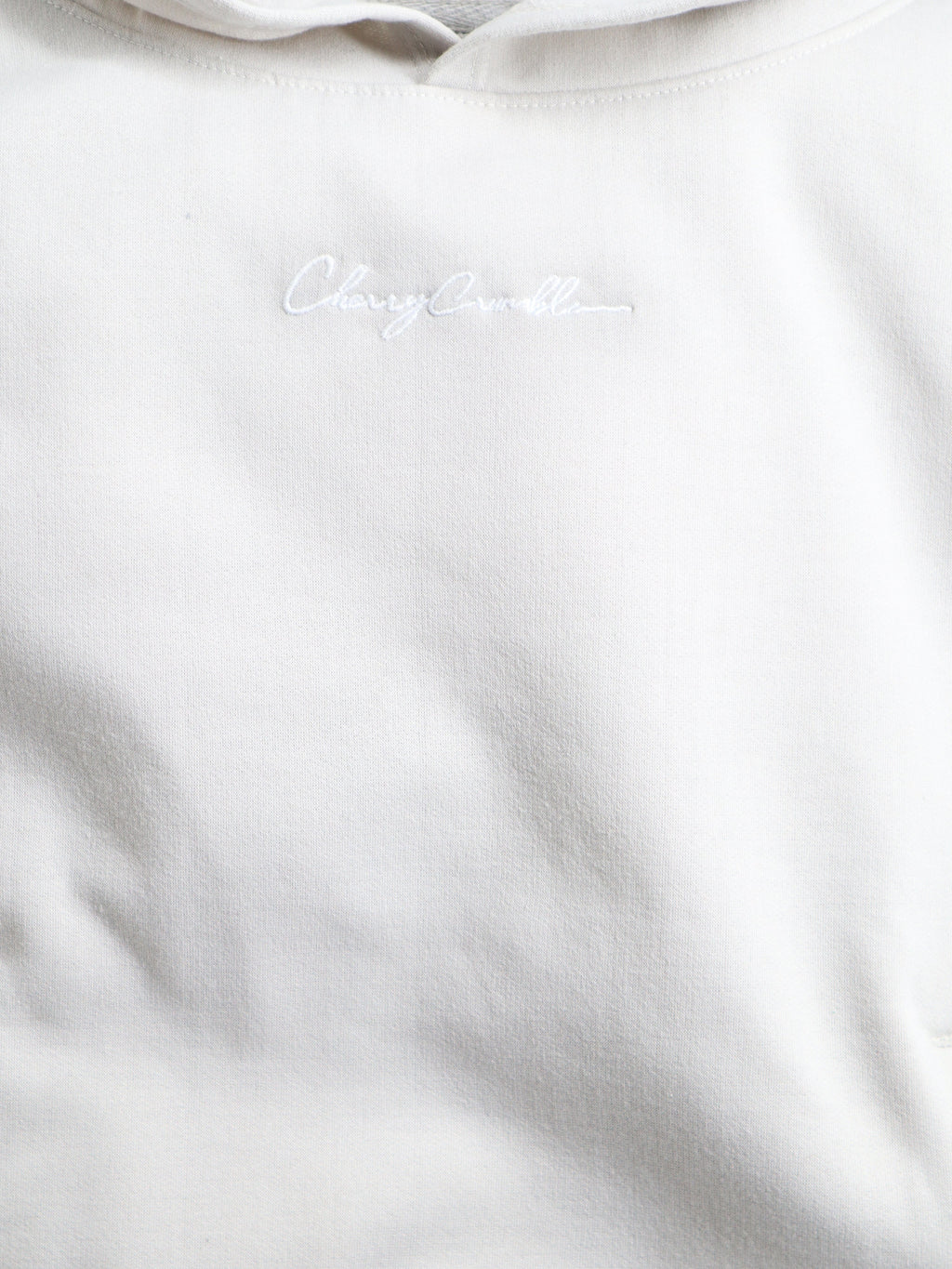 Cherry Crumble Grey Solid Fleece Embroidered Cozy Sweatshirt