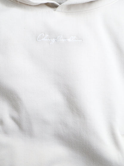 Cherry Crumble Grey Solid Fleece Embroidered Cozy Sweatshirt